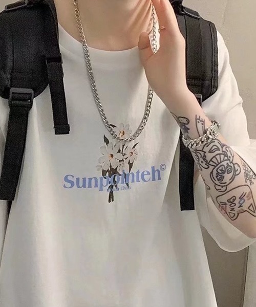 NOWLE（ノウル）の「【NOWLE】花柄 グラフィック フロント プリント 半袖 Tシャツ（Tシャツ/カットソー・メンズ・ホワイト/ブラック/グレー・MEDIUM/LARGE/X-LARGE）」の12枚目の写真