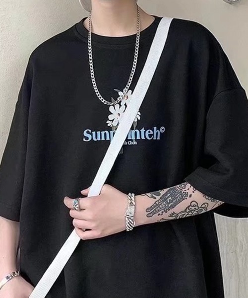 NOWLE（ノウル）の「【NOWLE】花柄 グラフィック フロント プリント 半袖 Tシャツ（Tシャツ/カットソー・メンズ・ホワイト/ブラック/グレー・MEDIUM/LARGE/X-LARGE）」の15枚目の写真