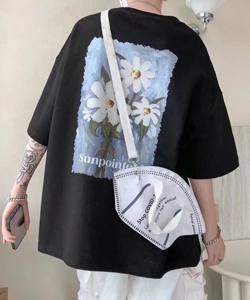 NOWLE（ノウル）の「【NOWLE】花柄 グラフィック フロント プリント 半袖 Tシャツ（Tシャツ/カットソー・メンズ・ホワイト/ブラック/グレー・MEDIUM/LARGE/X-LARGE）」の17枚目の写真