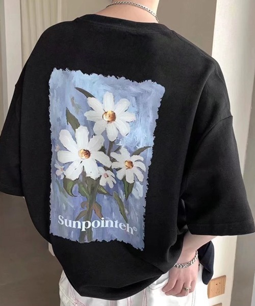 NOWLE（ノウル）の「【NOWLE】花柄 グラフィック フロント プリント 半袖 Tシャツ（Tシャツ/カットソー・メンズ・ホワイト/ブラック/グレー・MEDIUM/LARGE/X-LARGE）」の7枚目の写真