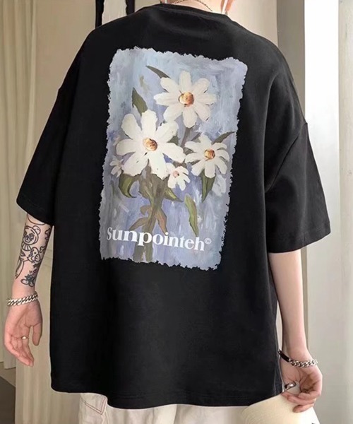 NOWLE（ノウル）の「【NOWLE】花柄 グラフィック フロント プリント 半袖 Tシャツ（Tシャツ/カットソー・メンズ・ホワイト/ブラック/グレー・MEDIUM/LARGE/X-LARGE）」の5枚目の写真