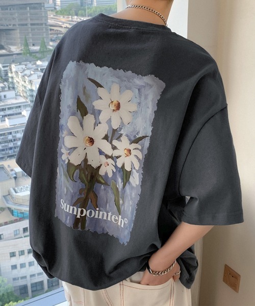 NOWLE（ノウル）の「【NOWLE】花柄 グラフィック フロント プリント 半袖 Tシャツ（Tシャツ/カットソー・メンズ・ホワイト/ブラック/グレー・MEDIUM/LARGE/X-LARGE）」の18枚目の写真