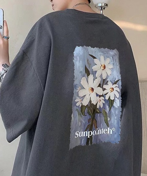 NOWLE（ノウル）の「【NOWLE】花柄 グラフィック フロント プリント 半袖 Tシャツ（Tシャツ/カットソー・メンズ・ホワイト/ブラック/グレー・MEDIUM/LARGE/X-LARGE）」の19枚目の写真