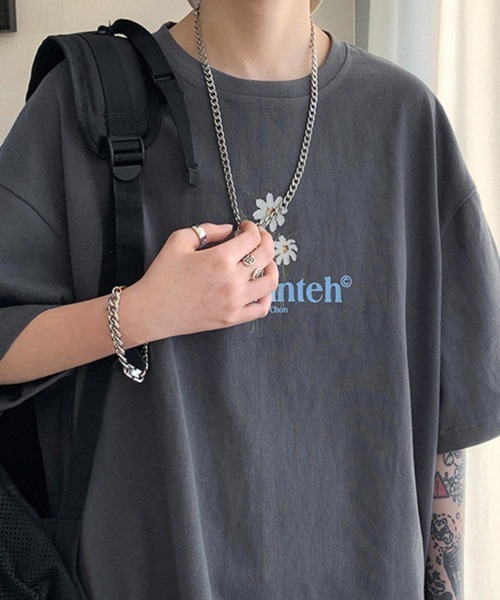 NOWLE（ノウル）の「【NOWLE】花柄 グラフィック フロント プリント 半袖 Tシャツ（Tシャツ/カットソー・メンズ・ホワイト/ブラック/グレー・MEDIUM/LARGE/X-LARGE）」の20枚目の写真