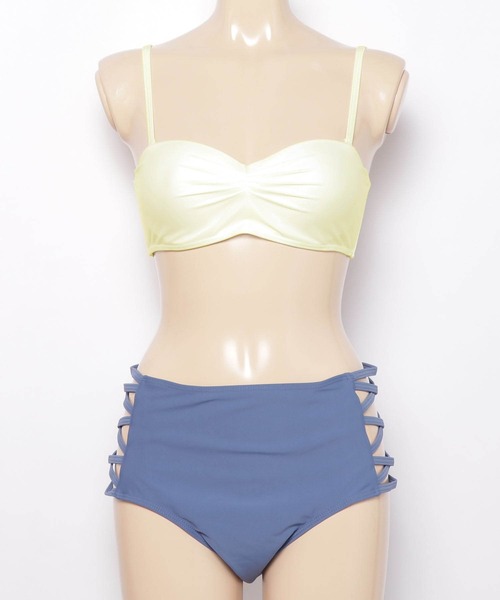 gossip!ロサンゼルス(ゴシップロサンゼルス)の「シャーリングクロススイムセット 3点セット水着(水着・レディース・ホワイト/ベージュ・M/L/S/XS)」の15枚目の写真