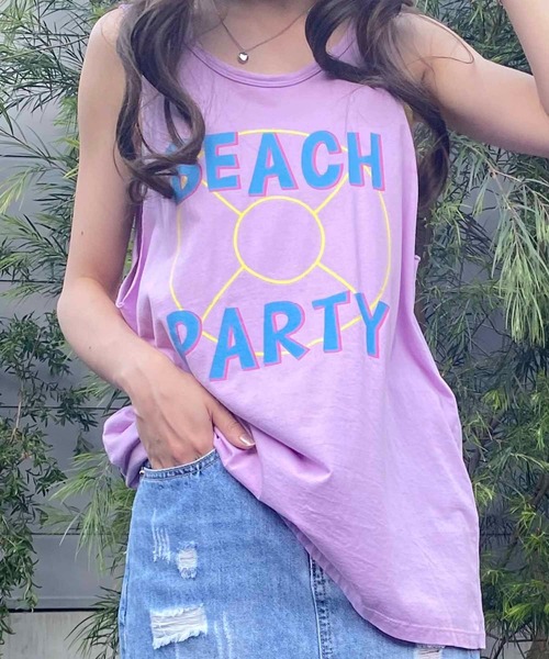 NANEA（ナネア）の「ロゴプリントタンクトップ（タンクトップ・レディース・ミント/ラベンダー・ﾌﾘ-）」の2枚目の写真