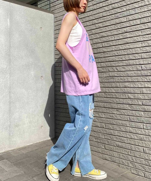 NANEA（ナネア）の「ロゴプリントタンクトップ（タンクトップ・レディース・ミント/ラベンダー・ﾌﾘ-）」の7枚目の写真