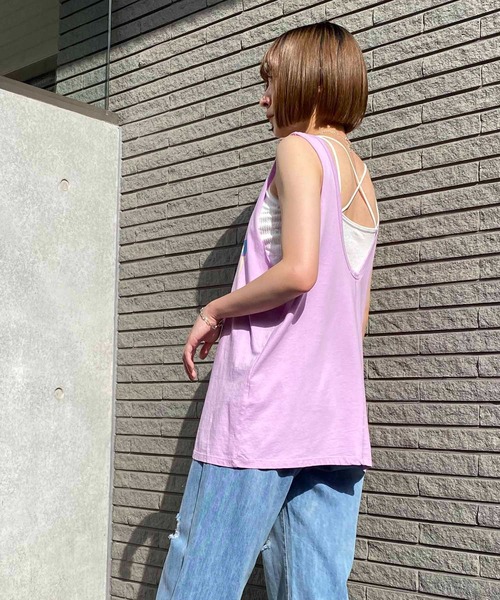 NANEA（ナネア）の「ロゴプリントタンクトップ（タンクトップ・レディース・ミント/ラベンダー・ﾌﾘ-）」の9枚目の写真