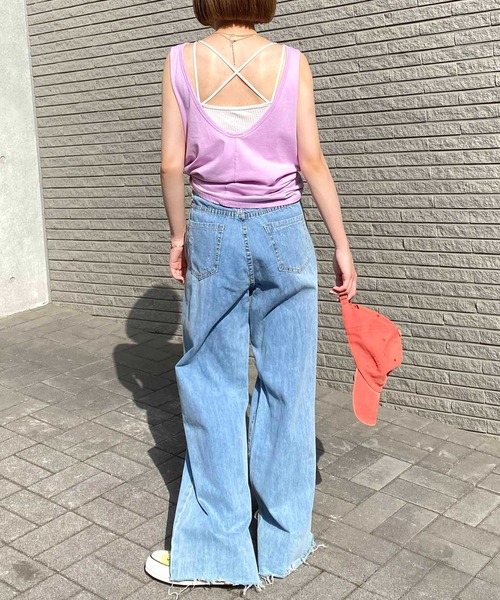 NANEA（ナネア）の「ロゴプリントタンクトップ（タンクトップ・レディース・ミント/ラベンダー・ﾌﾘ-）」の11枚目の写真