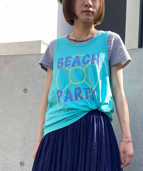 NANEA（ナネア）の「ロゴプリントタンクトップ（タンクトップ・レディース・ミント/ラベンダー・ﾌﾘ-）」の15枚目の写真