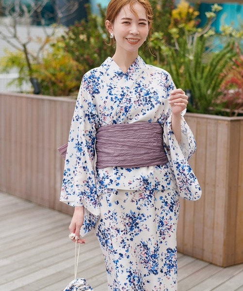 natural couture(ナチュラルクチュール)の「しわ兵児帯(和装小物・レディース・ネイビー/グリーン/ラベンダー/サーモンピンク/パープル系その他/イエロー系その他・FREE)」の8枚目の写真