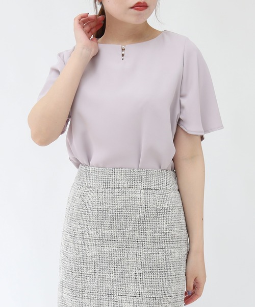 TRUDEA(トルディア)の「ランダムパール使いブラウス(シャツ/ブラウス・レディース・ベージュ/ホワイト/ラベンダー・MEDIUM/LARGE/SMALL)」の3枚目の写真