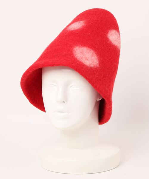 チャイハネ(チャイハネ)の「【チャイハネ】サウナドットフェルトハット(ハット・レディース・グレー/レッド/グリーン・FREE)」の3枚目の写真