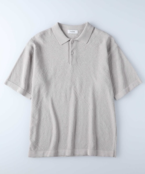 Right-on（ライトオン）の「PLUS ONE(プラスワン)ニットポロシャツ（ポロシャツ・メンズ・ブラック/ライトベージュ・M/L/XL）」の6枚目の写真
