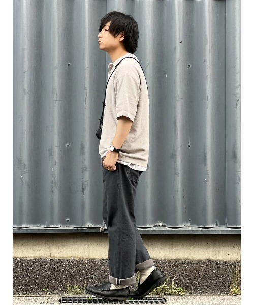 Right-on（ライトオン）の「PLUS ONE(プラスワン)ニットポロシャツ（ポロシャツ・メンズ・ブラック/ライトベージュ・M/L/XL）」の18枚目の写真