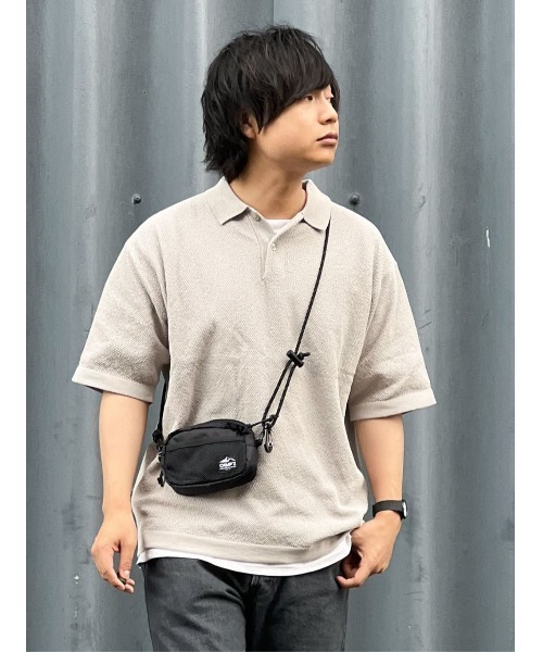 Right-on（ライトオン）の「PLUS ONE(プラスワン)ニットポロシャツ（ポロシャツ・メンズ・ブラック/ライトベージュ・M/L/XL）」の20枚目の写真