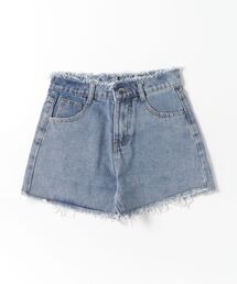 フリンジデニムショートパンツ