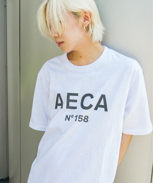 AECA(エイカ)の「AECA BIG LOGO TEE(Tシャツ/カットソー・メンズ・グリーン/マスタード/ラベンダー/オレンジ/ネイビー/ブラック・MEDIUM/LARGE)」の8枚目の写真