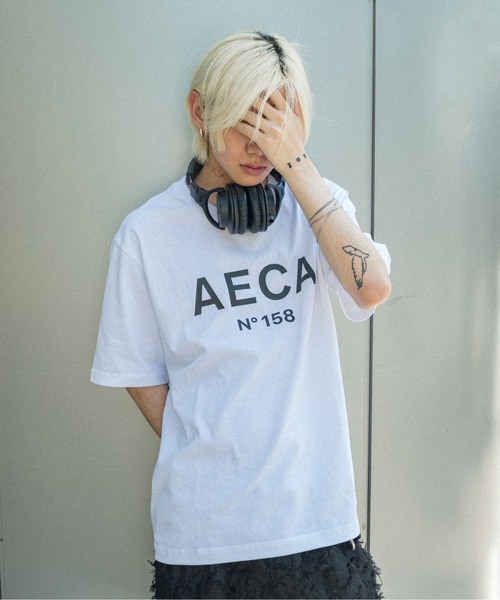 AECA(エイカ)の「AECA BIG LOGO TEE(Tシャツ/カットソー・メンズ・グリーン/マスタード/ラベンダー/オレンジ/ネイビー/ブラック・MEDIUM/LARGE)」の13枚目の写真