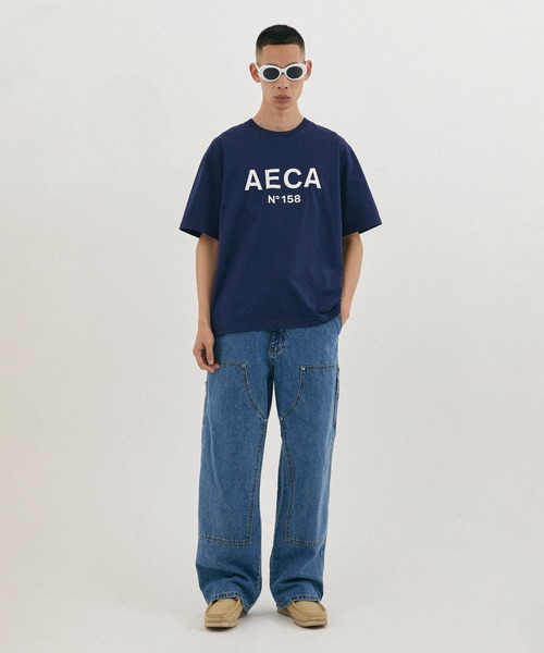 AECA(エイカ)の「AECA BIG LOGO TEE(Tシャツ/カットソー・メンズ・グリーン/マスタード/ラベンダー/オレンジ/ネイビー/ブラック・MEDIUM/LARGE)」の11枚目の写真