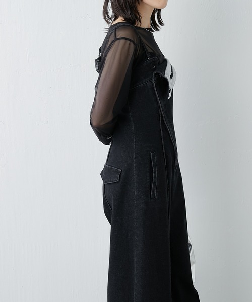 COLLAGE GALLARDAGALANTE（コラージュガリャルダガランテ）の「ラペルロンパース/Q.anos（サロペット/オーバーオール・レディース・ブラック/ブルー・FREE）」の21枚目の写真