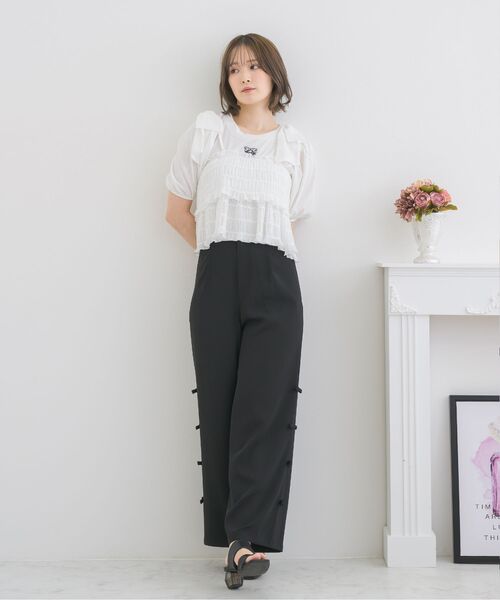 ems excite（エムズエキサイト）の「サイドリボンパンツ（その他パンツ・レディース・ブラック/ピンク/ナチュラル・FREE）」の9枚目の写真