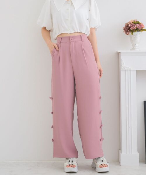 ems excite（エムズエキサイト）の「サイドリボンパンツ（その他パンツ・レディース・ブラック/ピンク/ナチュラル・FREE）」の7枚目の写真