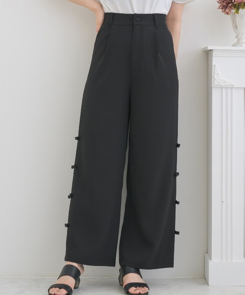 ems excite（エムズエキサイト）の「サイドリボンパンツ（その他パンツ・レディース・ブラック/ピンク/ナチュラル・FREE）」の2枚目の写真