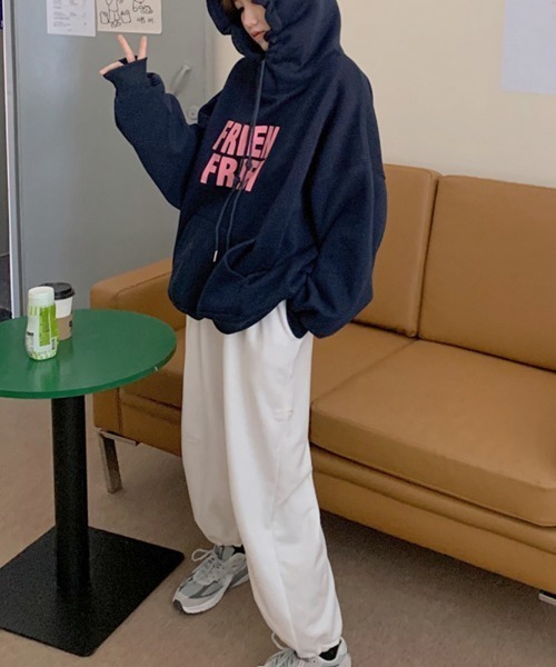 Miniministore（ミニミニストア）の「FRIENロゴオーバーサイズ パーカー（パーカー・レディース・ネイビー/グレー/ベージュ/イエロー/ピンク・FREE）」の10枚目の写真