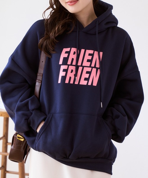 Miniministore（ミニミニストア）の「FRIENロゴオーバーサイズ パーカー（パーカー・レディース・ネイビー/グレー/ベージュ/イエロー/ピンク・FREE）」の21枚目の写真