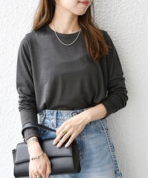 SHIPS any（シップス エニィ）の「SHIPS any:〈手洗い可能〉ウール シアー ラウンドヘム カットソー（Tシャツ/カットソー・レディース）」