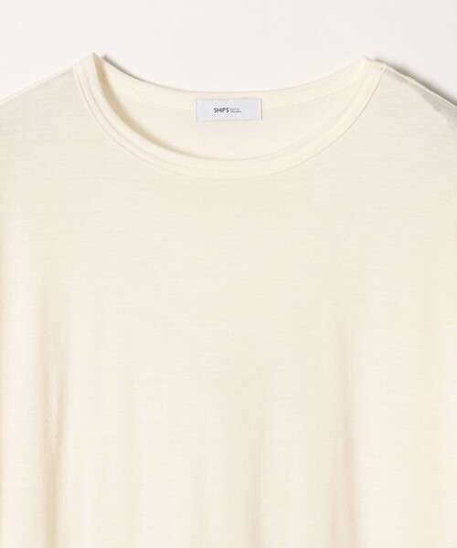 SHIPS any(シップス エニィ)の「SHIPS any:〈手洗い可能〉ウール シアー ラウンドヘム カットソー(Tシャツ/カットソー・レディース・チャコールグレー/オフホワイト/ブラック・ONE SIZE)」の6枚目の写真