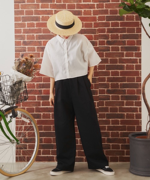 EDIT Gris(エディットグリ)の「2タックワイドストレートチノパンツ(チノパンツ・レディース・ベージュ/ブラック・FREE)」の19枚目の写真
