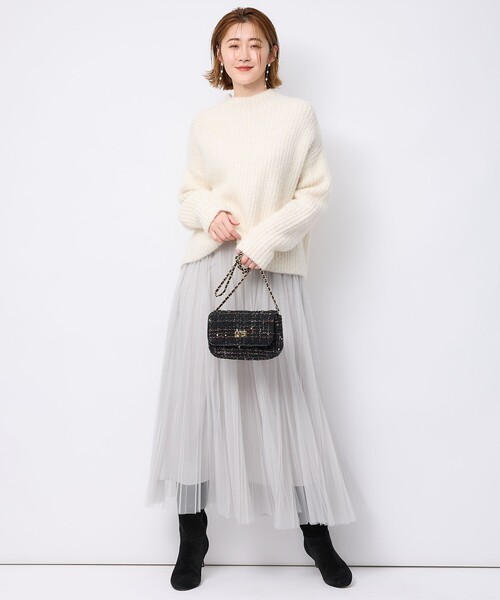 【美品】23区 GIOLICAツイード チェーンショルダーバッグ 23区 GIOLICAツイード チェーンショルダーバッグ （モノトーン