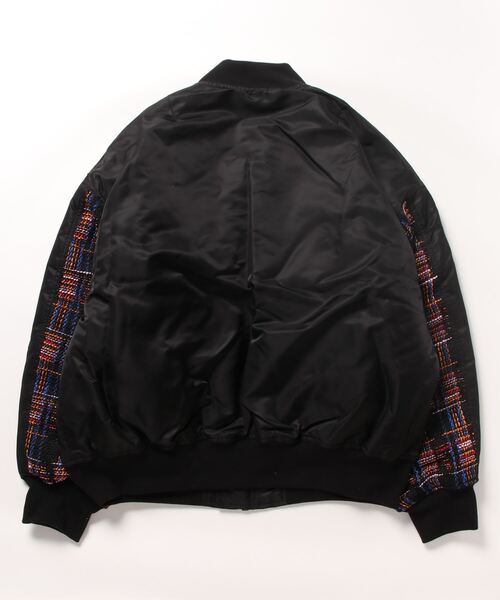 ADAM PATEK(アダムパテック)の「ADAMPATEK tweed check switch MA-1/アダムパテック/アウター/ミリタリー/ジャケット(MA-1・メンズ・ブラック/オリーブ・M/L)」の3枚目の写真