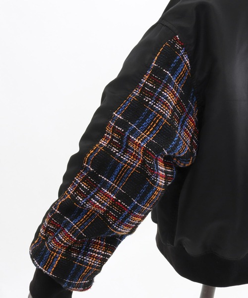 ADAM PATEK(アダムパテック)の「ADAMPATEK tweed check switch MA-1/アダムパテック/アウター/ミリタリー/ジャケット(MA-1・メンズ・ブラック/オリーブ・M/L)」の9枚目の写真
