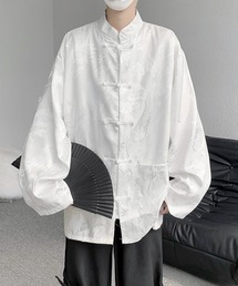 FVLMEN(t)́yFVLMENzshadow dragon print China shirt/Vh[ hSvg `CiVc(Vc/uEX)