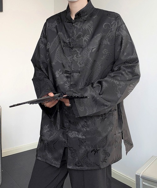 FVLMEN(フルメン)の「【FVLMEN】shadow dragon print China shirt/シャドー ドラゴンプリント チャイナシャツ(シャツ/ブラウス・メンズ・ブラック/ホワイト・LARGE/X-LARGE/MEDIUM)」の15枚目の写真