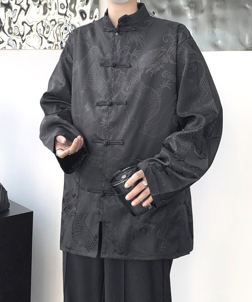 FVLMEN(フルメン)の「【FVLMEN】shadow dragon print China shirt/シャドー ドラゴンプリント チャイナシャツ(シャツ/ブラウス・メンズ・ブラック/ホワイト・LARGE/X-LARGE/MEDIUM)」の18枚目の写真