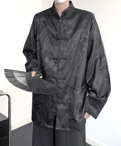 FVLMEN(フルメン)の「【FVLMEN】shadow dragon print China shirt/シャドー ドラゴンプリント チャイナシャツ(シャツ/ブラウス・メンズ・ブラック/ホワイト・LARGE/X-LARGE/MEDIUM)」の14枚目の写真
