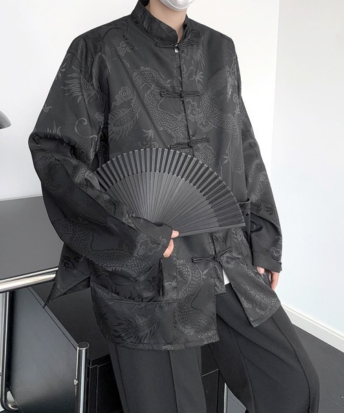 FVLMEN(フルメン)の「【FVLMEN】shadow dragon print China shirt/シャドー ドラゴンプリント チャイナシャツ(シャツ/ブラウス・メンズ・ブラック/ホワイト・LARGE/X-LARGE/MEDIUM)」の16枚目の写真