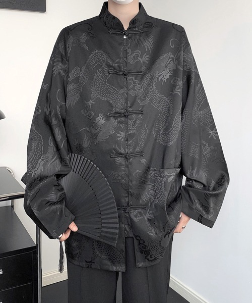FVLMEN(フルメン)の「【FVLMEN】shadow dragon print China shirt/シャドー ドラゴンプリント チャイナシャツ(シャツ/ブラウス・メンズ・ブラック/ホワイト・LARGE/X-LARGE/MEDIUM)」の12枚目の写真