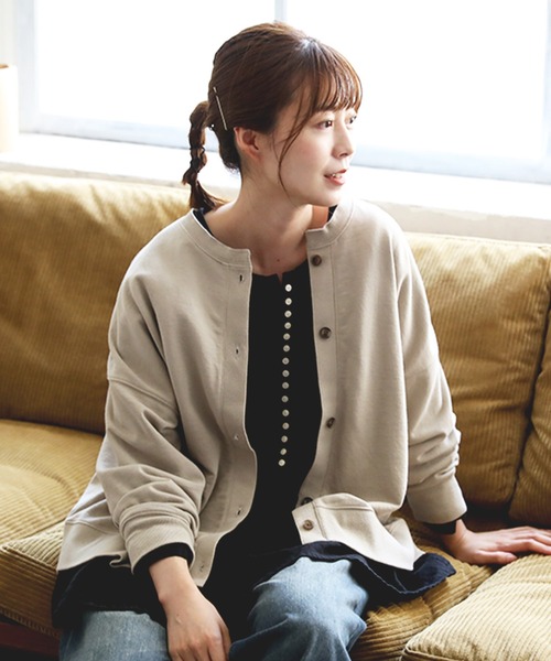 soulberry(ソウルベリー)の「every dayな、カーディガン(カーディガン/ボレロ・レディース・グレイッシュベージュ/ブラック/チャコールグレー/ブルー・LL/4L/L/3L/M)」の4枚目の写真