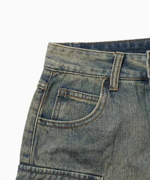 Chick(チック)の「▲Vintage Washed Denim Mini Skirt / ウォッシュ加工ヴィンテージデニムミニスカート(デニムスカート・レディース・ブルー・L/M/S)」の13枚目の写真