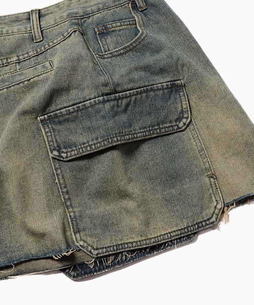 Chick(チック)の「▲Vintage Washed Denim Mini Skirt / ウォッシュ加工ヴィンテージデニムミニスカート(デニムスカート・レディース・ブルー・L/M/S)」の17枚目の写真