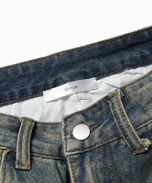Chick(チック)の「▲Vintage Washed Denim Mini Skirt / ウォッシュ加工ヴィンテージデニムミニスカート(デニムスカート・レディース・ブルー・L/M/S)」の14枚目の写真