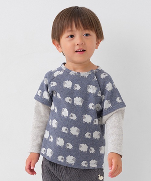sense of wonder(センスオブワンダー)の「オーガニックジャカードプルオーバー(スウェット・キッズ・ネイビー/ブルー・100cm/80cm/110cm/90cm)」の2枚目の写真