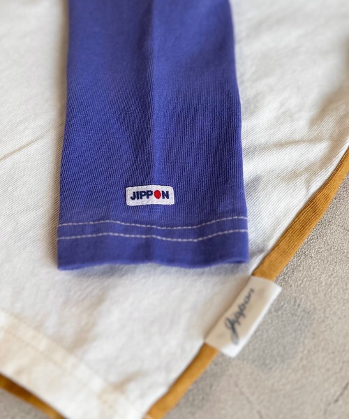 JIPPON（ジポン）の「ムジラグランクレイジーロンT/日本製（80～140cm）（Tシャツ/カットソー・キッズ・オフホワイト/チャコール/ダークブルー・80/90/95/100/110/120/130/140）」の10枚目の写真