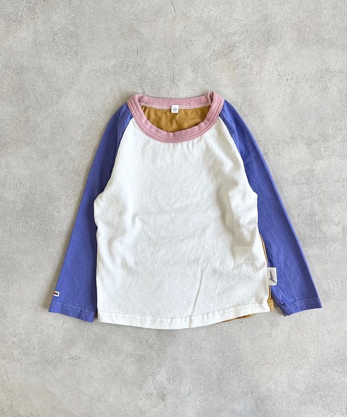 JIPPON（ジポン）の「ムジラグランクレイジーロンT/日本製（80～140cm）（Tシャツ/カットソー・キッズ・オフホワイト/チャコール/ダークブルー・80/90/95/100/110/120/130/140）」の4枚目の写真