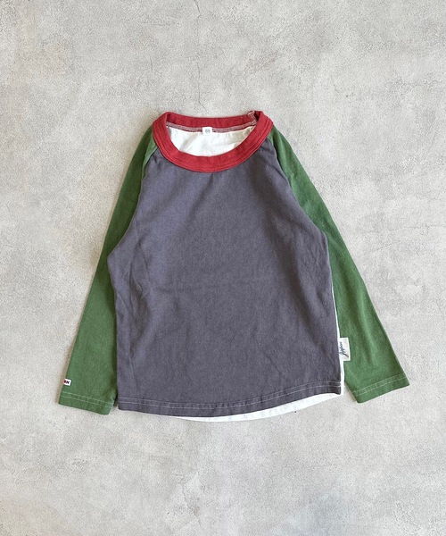 JIPPON（ジポン）の「ムジラグランクレイジーロンT/日本製（80～140cm）（Tシャツ/カットソー・キッズ・オフホワイト/チャコール/ダークブルー・80/90/95/100/110/120/130/140）」の6枚目の写真